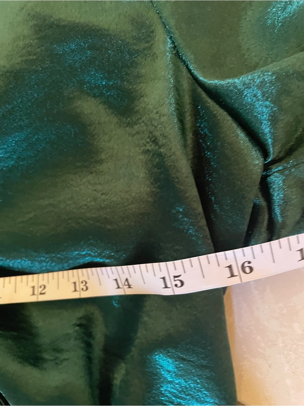 Guess Emerald Green Satin Wrap Peplum Blouse - Picture 14 of 14